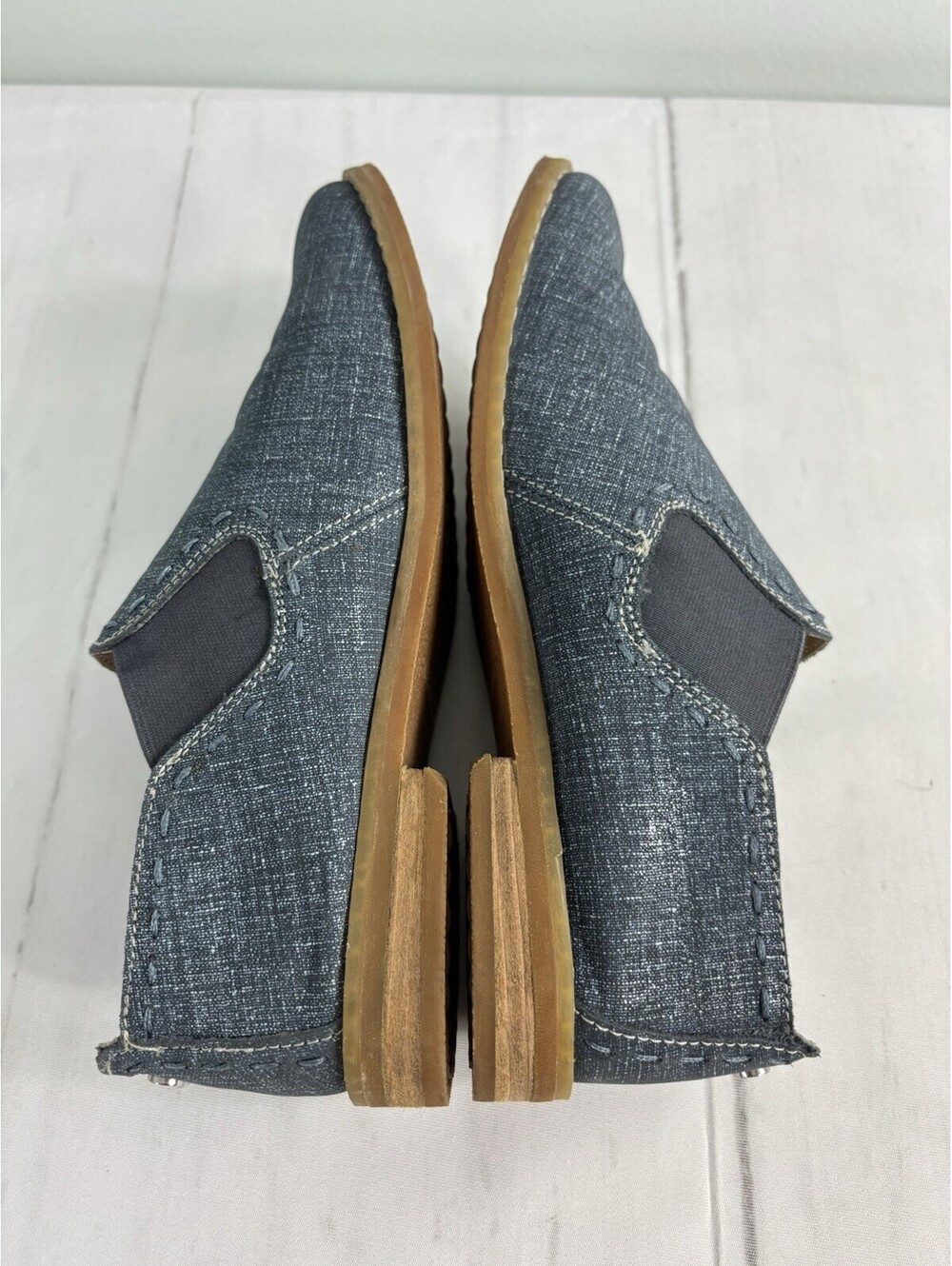 Hush Puppies Womens Chardon Slip Ons Size 7 W Color-Blue Chambray Denim Suede - Picture 7 of 9